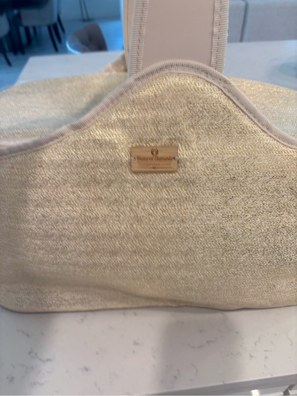 New Natural  Elements Gold Tone Cooler/Beach Bag